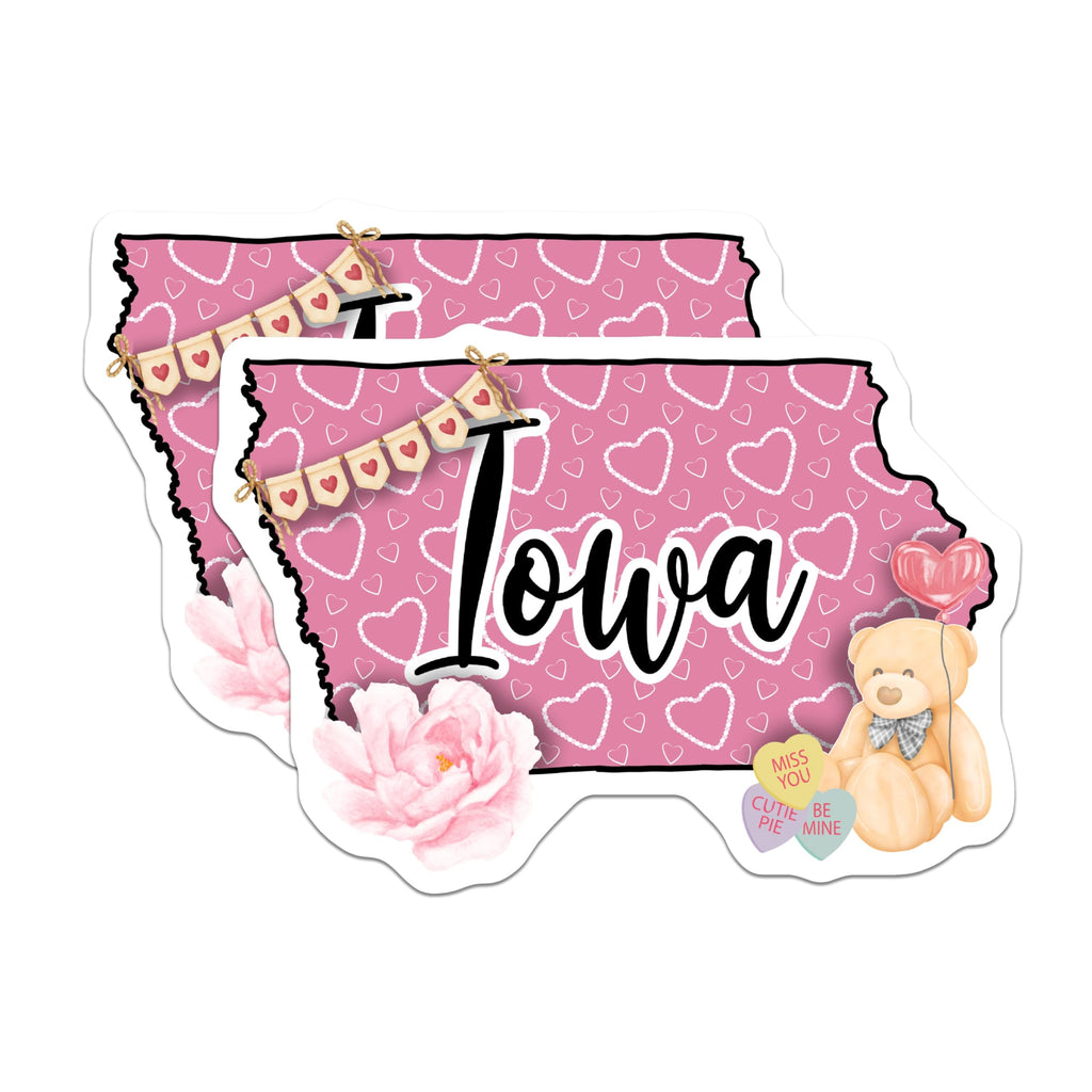 (2 Pack) Iowa State Magnets - Heart Magnets - Teddy Bear Iowa - 5" On Longest Side - Premium Magnet - for Cars, Refrigerators, Toolboxes, Lockers - Made in USA - MAG18926