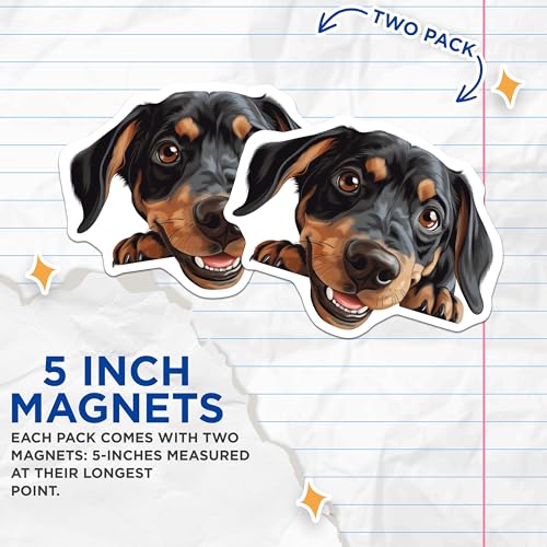 (2 Pack) Adorable Pet Decor Magnet - Cute Puppy Face - 5" On Longest Side - Sticks to Smooth Flat Surfaces - Made in USA - MAG9841