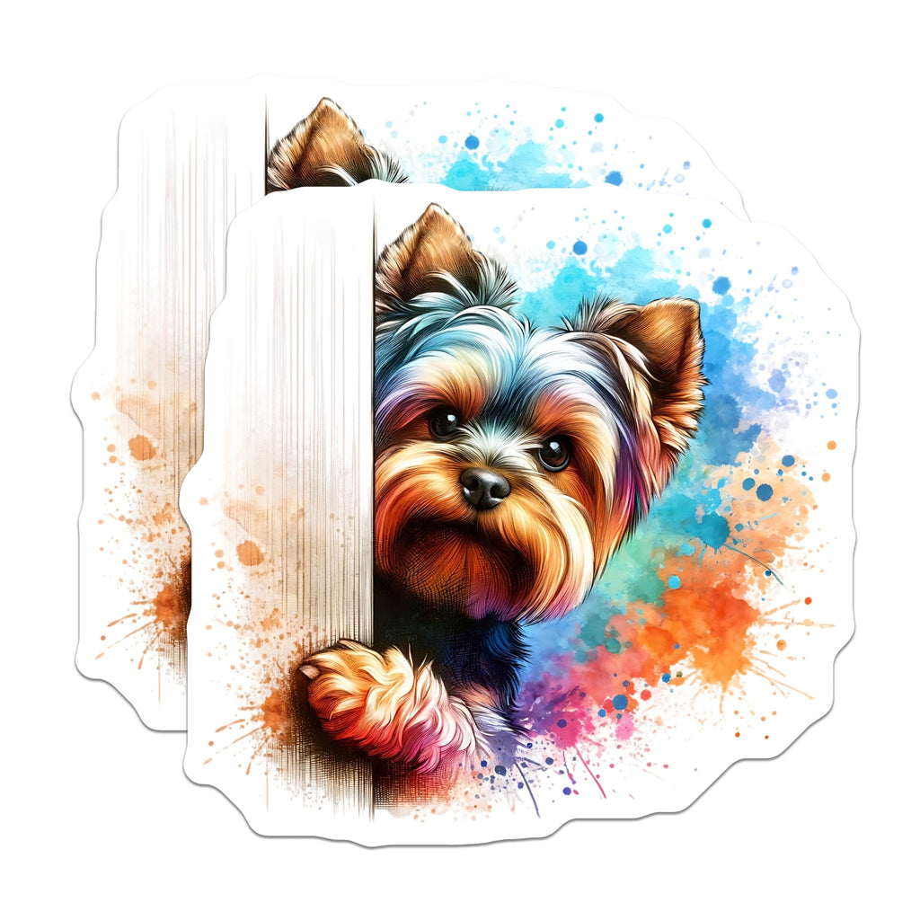 (2 Pack) Yorkshire Terrier Magnets - Dog Breed Art - Cute Puppy Decor - 5" On Longest Side - Premium Magnet - for Cars, Refrigerators, Toolboxes, Lockers - Made in USA - MAG15637
