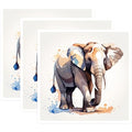 (3 Pack) Elephant Decals - Watercolor Animal Stickers - Laptop Decorations - 3 Inches On Longest Side - Easy Peel & Apply - Made in USA - 3MCS7445