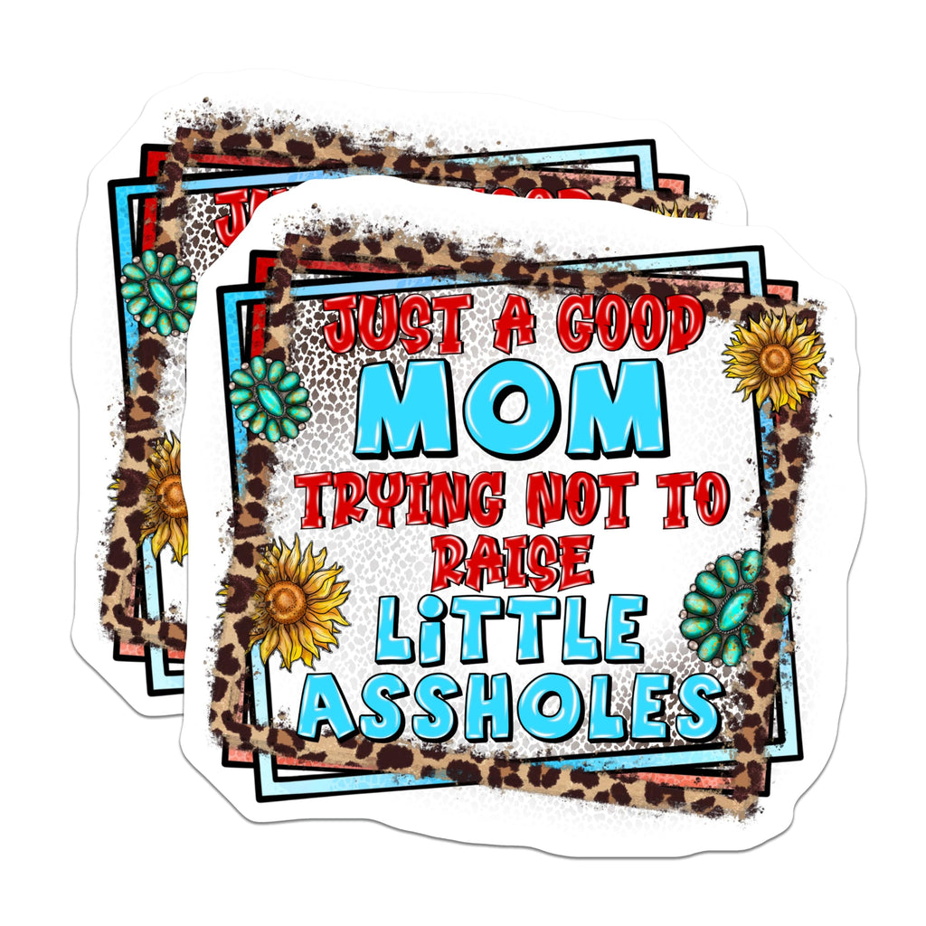 (2 Pack) Good Mom Not Raising Assholes Magnets - Funny Mom Life - Sarcastic Motherhood Quote - 5 Inches On Longest Side - Thick Durable Magnet - Made in USA - MAG26526