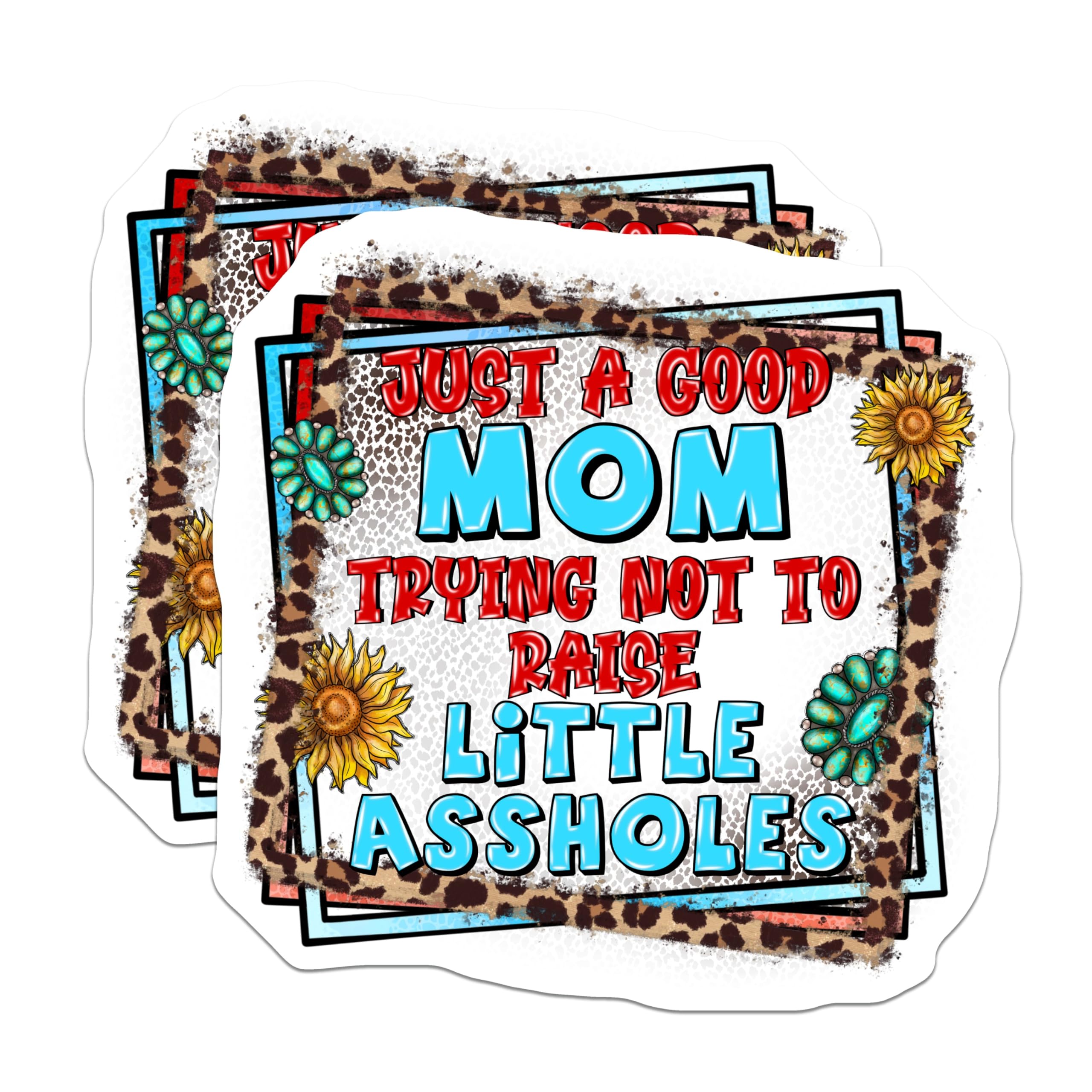 (2 Pack) Good Mom Not Raising Assholes Magnets - Funny Mom Life - Sarcastic Motherhood Quote - 5 Inches On Longest Side - Thick Durable Magnet - Made in USA - MAG26526