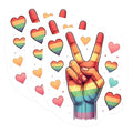 (3 Pack) Peace Sign Decals - Pride Hearts - Laptop Decals - 3 Inches On Longest Side - Easy Peel & Apply - Made in USA - 3MCS1111