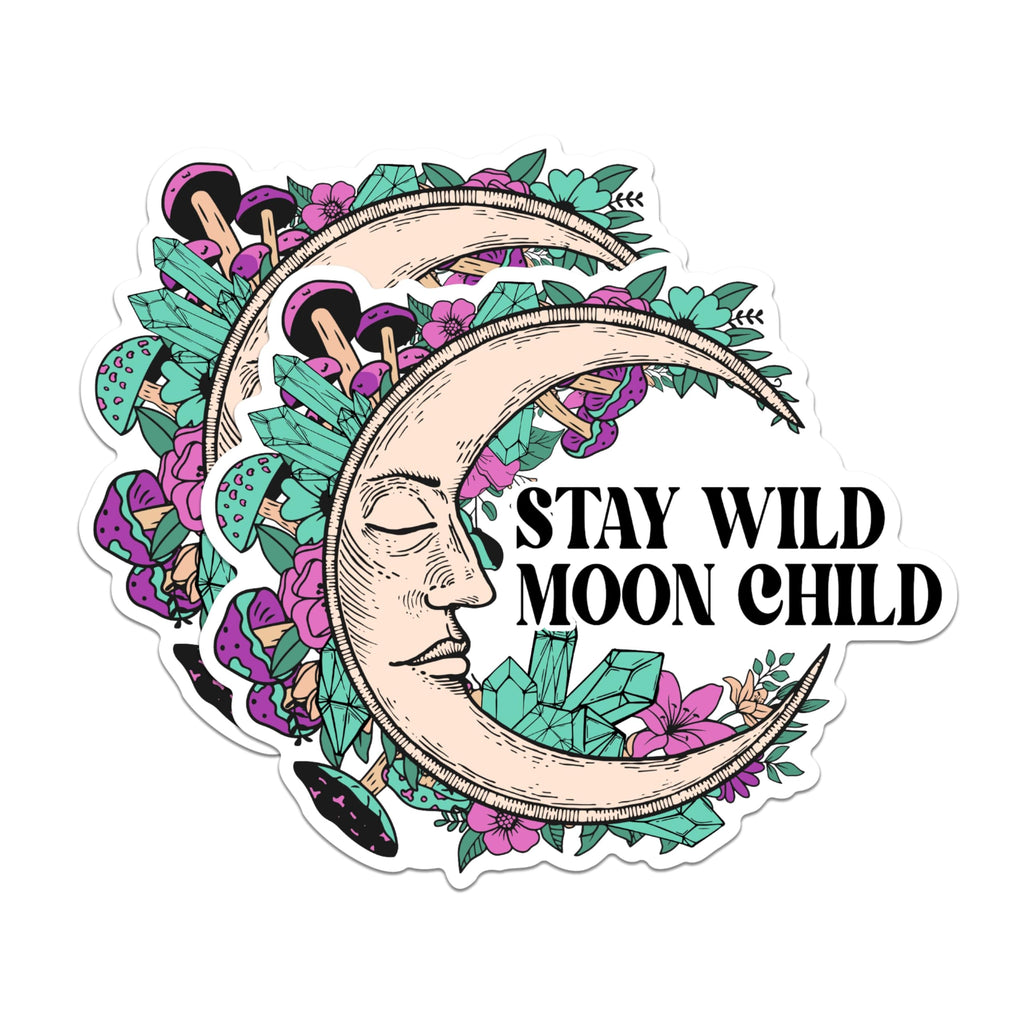 (2 Packs) Stay Wild Moon Child Magnets - Mystical Magical Spiritual Magnets - 5 Inches On Longest Side - Premium Magnet - for Fridges, Toolboxes, Cars - Made in USA - MAG2524
