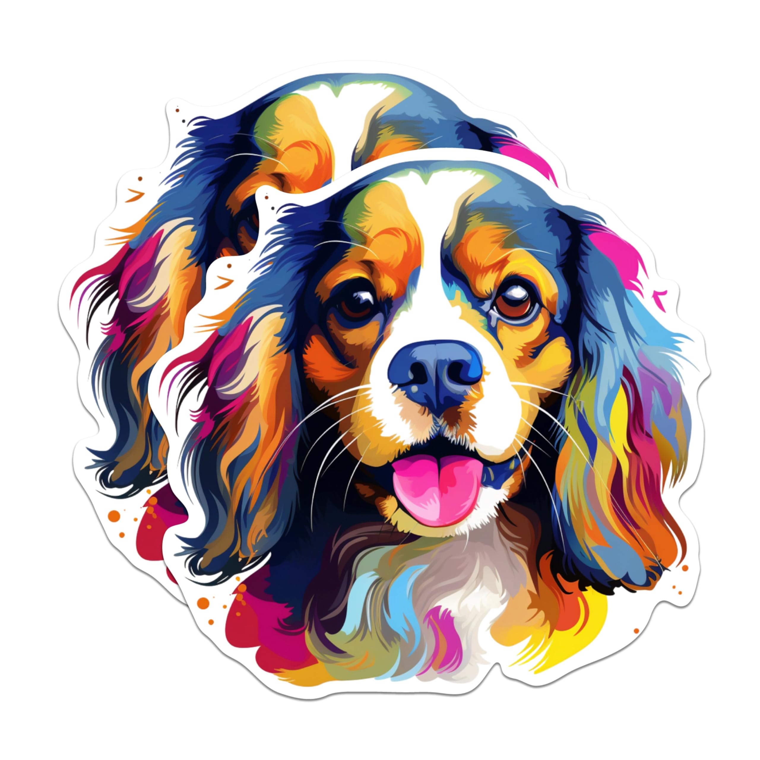 (2 Pack) Cavalier King Charles Spaniel Dog Breed Magnets - 5 Inches On Longest Side - Choose from Over 100 Dog Breeds - for Cars, Refrigerators, Toolboxes - Made in USA - MAG1818