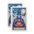 (2 Pack) Vampire Magician Tarot Magnets - Halloween Jack O Lantern Art - Spooky Gothic Decor - 5 Inches On Longest Side - Thick Durable Magnet - Made in USA - MAG20854