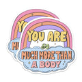 (2 Pack) Body Positivity Magnets - Self Love Affirmation - Empowering Quote - Mental Health Decor - Retro Rainbow - 5 Inches On Longest Side - Thick Durable Magnet - Made in USA - MAG38844