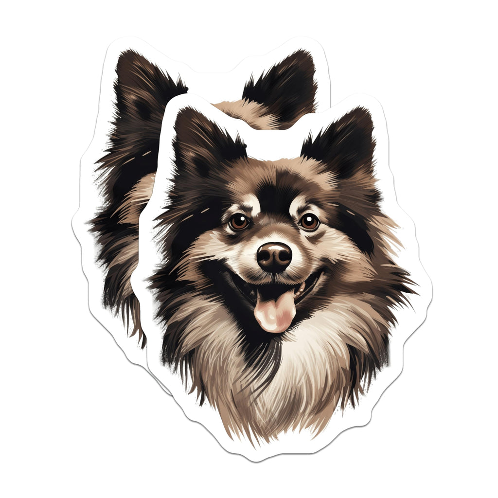 (2 Pack) Happy Dog Magnets - Fluffy Dog Art - Pet Lover Decor - Dog Mom Fridge Magnets - Cute Animal Accessories - 5 Inches On Longest Side - Thick Durable Magnet - Made in USA - MAG29043