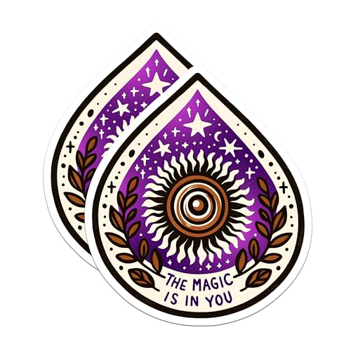 (2 Pack) The Magic is in You Quote Magnets - Star Design - Sun and Moon Motivational Decor - 5" On Longest Side - for Cars, Fridges, Toolboxes - Made in USA - MAG8066