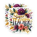 Bliss Monkey Co. Super Teacher Coffee Mug - Floral Design - Appreciation Gift Idea - 11 Ounce Coffee Cup - Premium Ceramic - Design Printed On Both Sides - BMCM4419