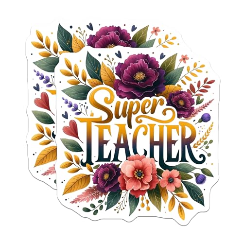 Bliss Monkey Co. Super Teacher Coffee Mug - Floral Design - Appreciation Gift Idea - 11 Ounce Coffee Cup - Premium Ceramic - Design Printed On Both Sides - BMCM4419