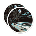 (2 Pack) Moonlit Beach Magnets - Tropical Palm Tree Ocean Scene - Serene Coastal Home Decor - 5 Inches On Longest Side - Thick Durable Magnet - Made in USA - MAG39499