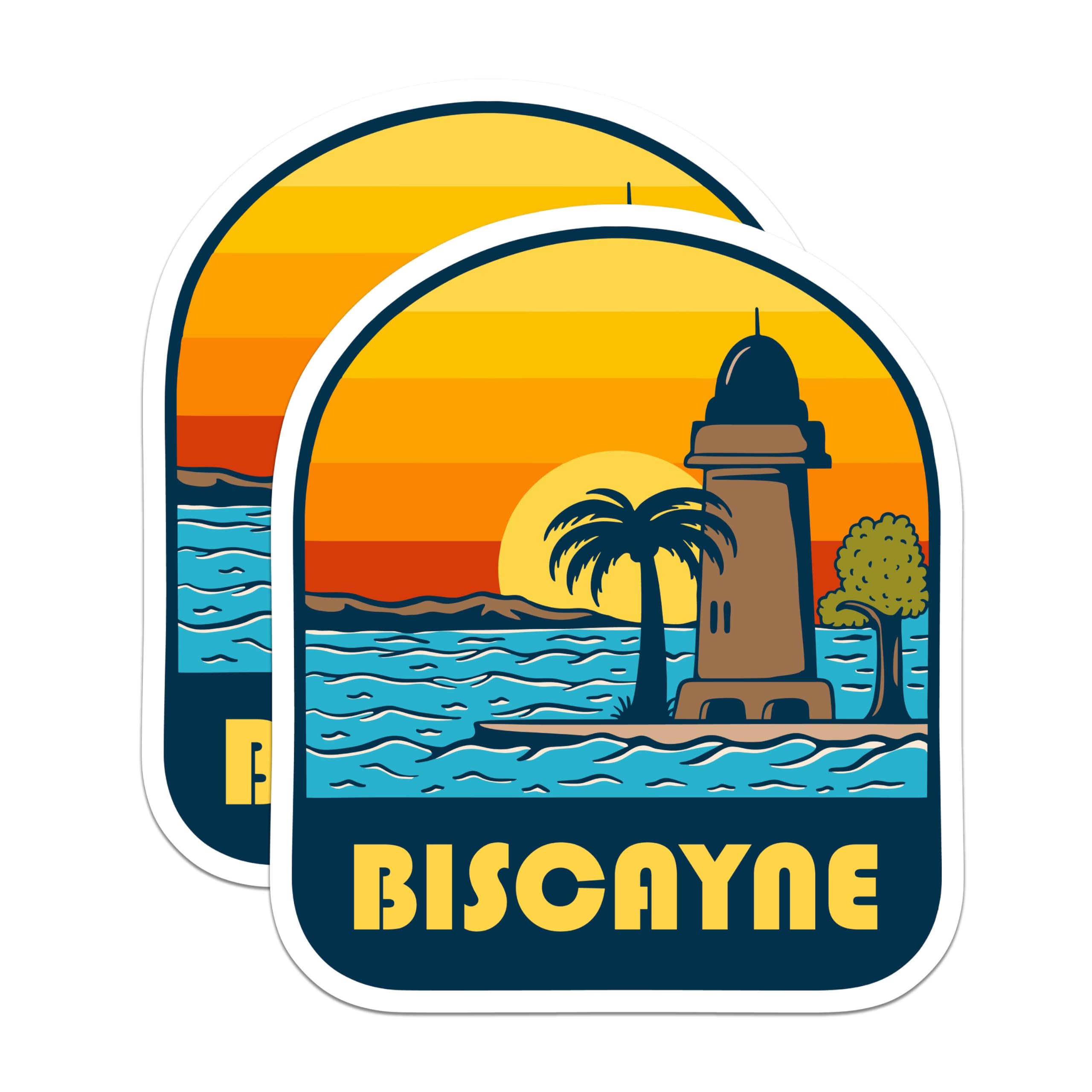 (2 Pack) Biscayne Magnets - Florida Keys Magnets - Biscayne Bay National Park Memorabilia - 5" On Longest Side - Premium Magnet - for Cars, Refrigerators, Toolboxes, Lockers - Made in USA - MAG17506