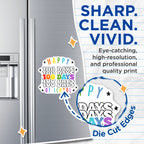 (2 Pack) 100 Days of School Magnets - Teacher Appreciation Decor - Classroom Fun - Student Milestone School Supplies - 5 Inches On Longest Side - Thick Durable Magnet - Made in USA - MAG38842