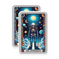 (2 Pack) Space Skeleton Astronaut Stickers - Cosmic Skeleton Vinyl Decals - Astronaut Themed Stickers for Laptop - 5" On Longest Side - Sticks to Smooth Flat Surfaces - Made in USA - BMCS5349