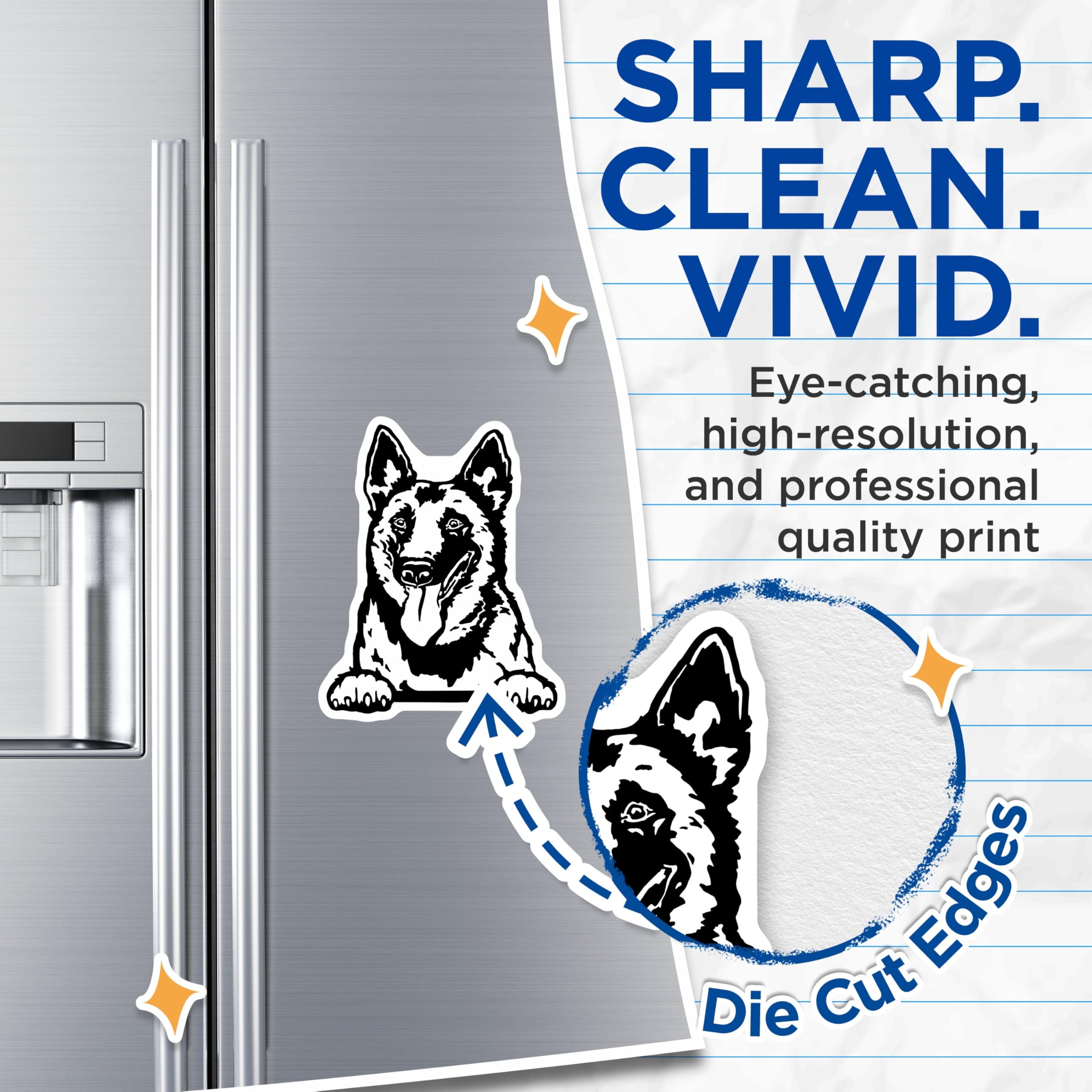 (2 Pack) German Shepherd Dog Magnets - Pet Lover Gifts - Fridge - Cute Dog Magnets - Animal Magnets - Kitchen Magnets - 5" On Longest Side - for Cars, Fridges, Toolboxes - Made in USA - MAG4043