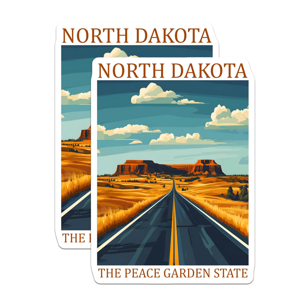 (2 Pack) North Dakota Magnets - Peace Garden State - ND Travel Decor - 5" On Longest Side - Premium Magnet - for Cars, Refrigerators, Toolboxes, Lockers - Made in USA - MAG18313
