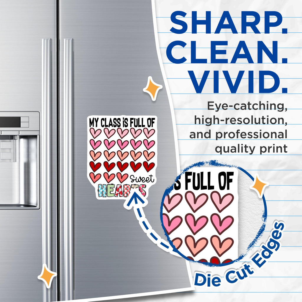 (2 Pack) Teacher Classroom Magnets - Sweet Hearts Decor - Valentine's Day Teacher Appreciation - School Fridge Magnets - 5 Inches On Longest Side - Thick Durable Magnet - Made in USA - MAG21480