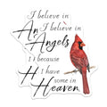 (2 Pack) I Believe in Angels Stickers - Cardinal Bird Sticker - Inspirational Quote Sticker for Scrapbook Laptop Decor - 5" On Longest Side - Sticks to Smooth Flat Surfaces - Made in USA - BMCS8889