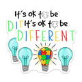 (2 Pack) It's Okay to Be Different Magnets Magnets - 5" On Longest Side - Made in USA - Sticks to Refrigerators & Metal Surfaces - MAG8524