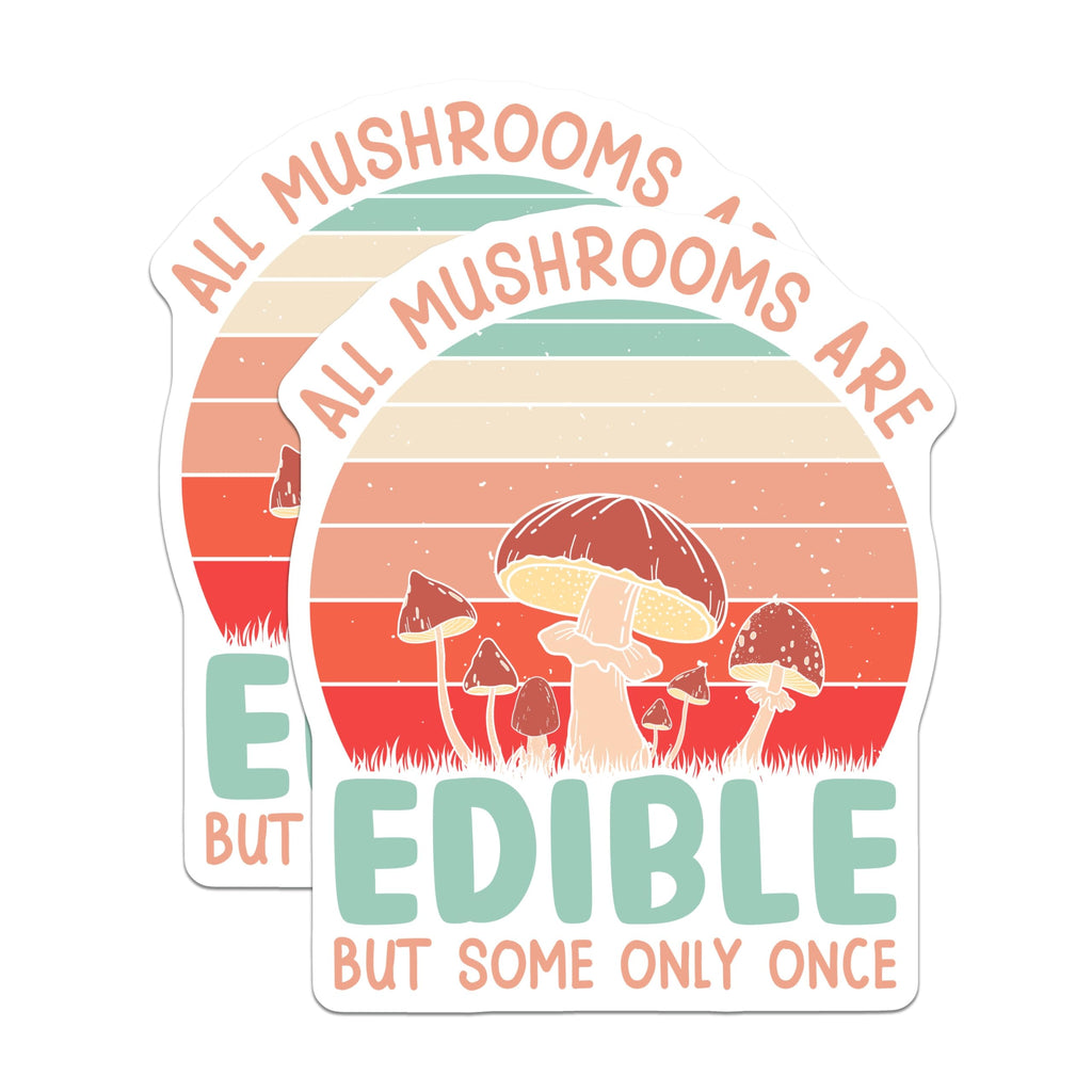 (2 Pack) Mushroom Magnets - Edible Mushrooms - Fungi Decor Retro Aesthetic - 5" On Longest Side - Premium Magnet - for Cars, Refrigerators, Toolboxes, Lockers - Made in USA - MAG17509