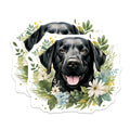 (2 Pack) Black Labrador Magnets - Floral Dog Lover Decor - Pet Portrait Refrigerator Accent - 5 Inches On Longest Side - Thick Durable Magnet - Made in USA - MAG26469