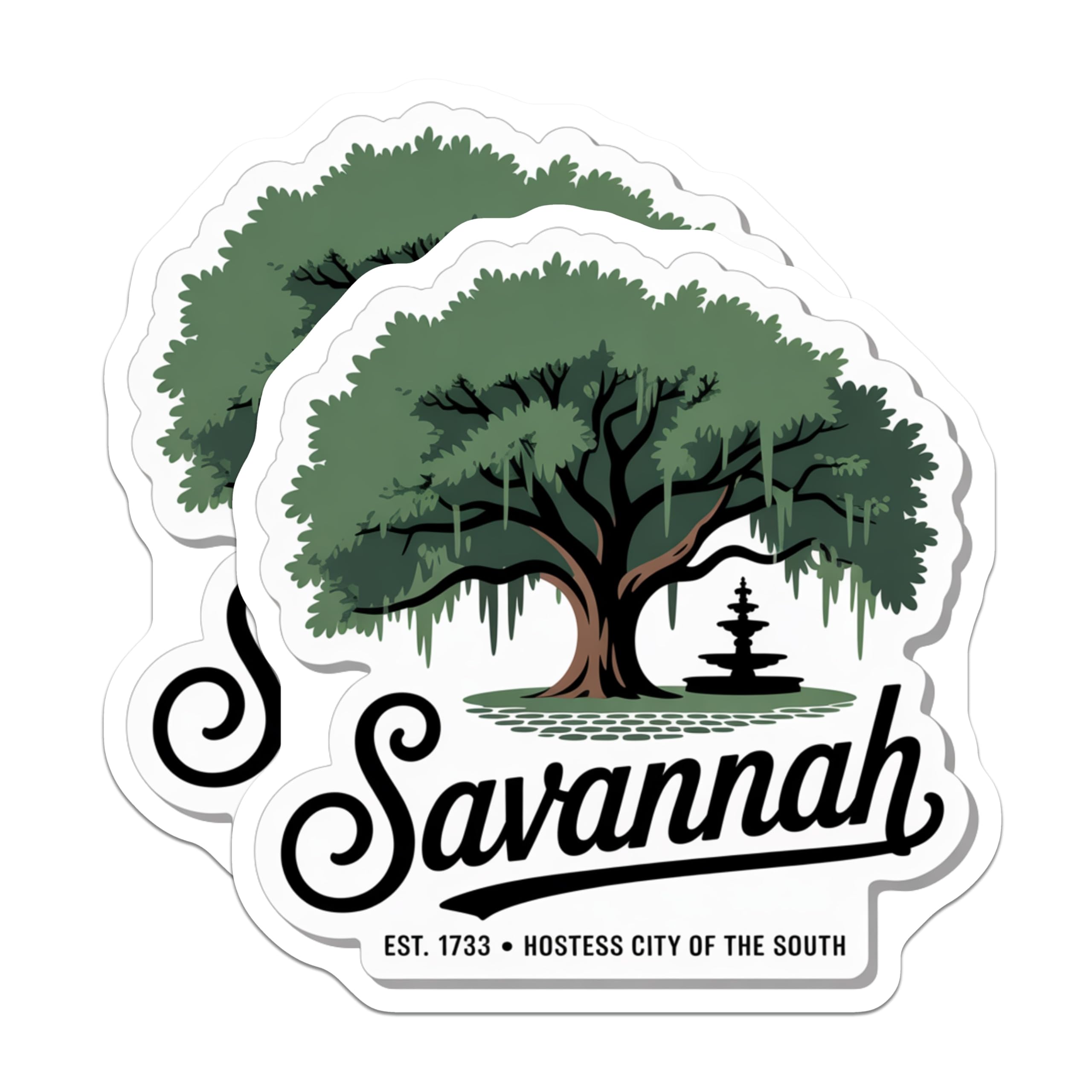 (2 Pack) Savannah Georgia Magnets - Southern Decor - Hostess City Souvenirs - 5" On Longest Side - Premium Magnet - for Cars, Refrigerators, Toolboxes, Lockers - Made in USA - MAG18769