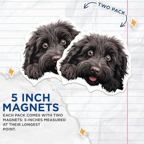 (2 Pack) Funny Dog Lovers Magnet - Dog Owner Gifts - Pet Fridge Decor - Kitchen Accessories - 5" On Longest Side - Sticks to Smooth Flat Surfaces - Made in USA - MAG10258