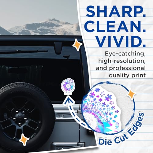 (2 Pack) Inspirational Quote Stickers - Motivational Holographic Stickers - Be Kind Sticker Set - 5" On Longest Side - Sticks to Any Smooth Flat Surface - Made in USA - BMCS3573