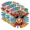 (3 Pack) Messy Hair Cow Decals - Highland Cattle - Funny Laptop Decal - 3 Inches On Longest Side - Easy Peel & Apply - Made in USA - 3MCS0911