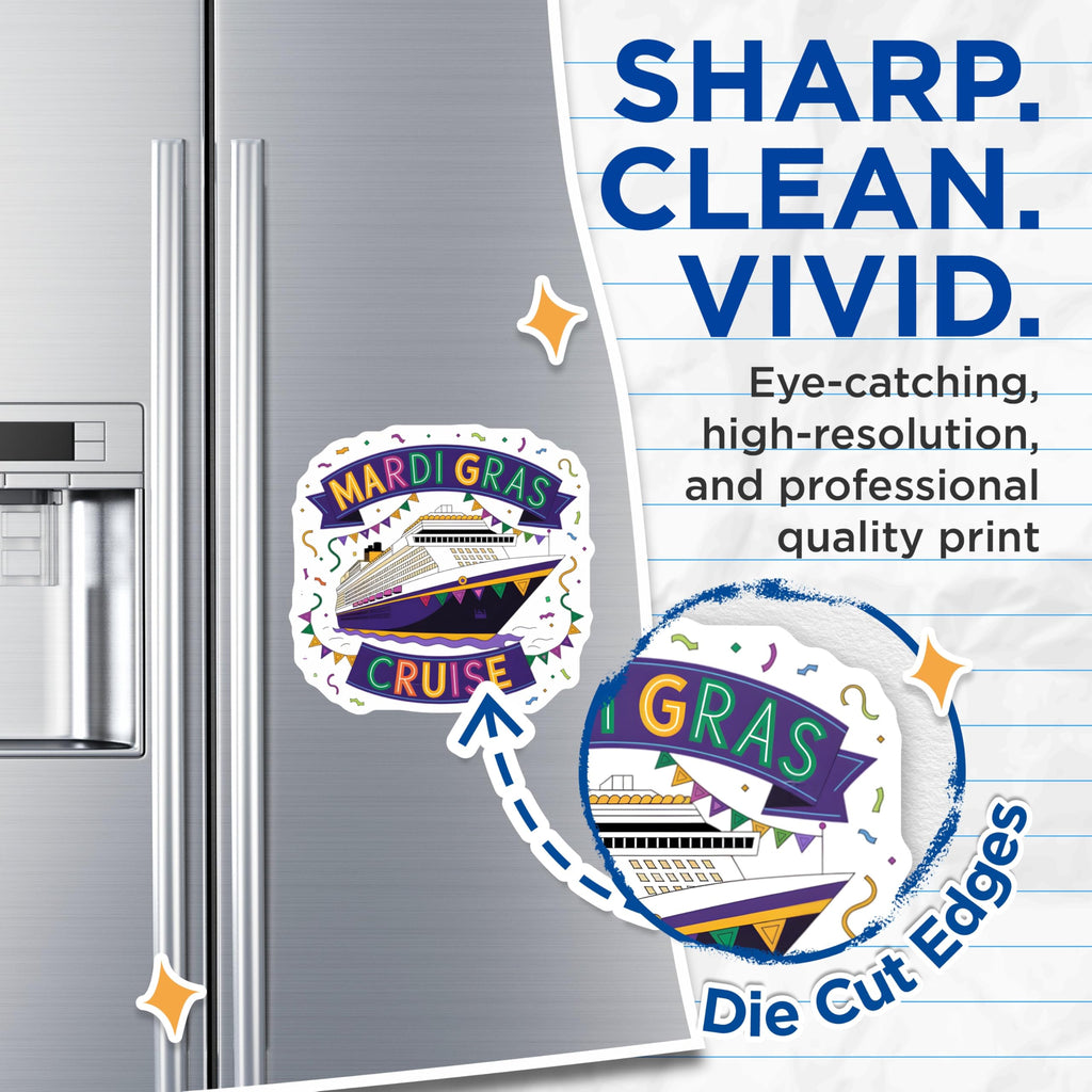 (2 Pack) Mardi Gras Cruise Magnets - Carnival Magnets - Celebration Magnets - 5" On Longest Side - Premium Magnet - for Cars, Refrigerators, Toolboxes, Lockers - Made in USA - MAG14903