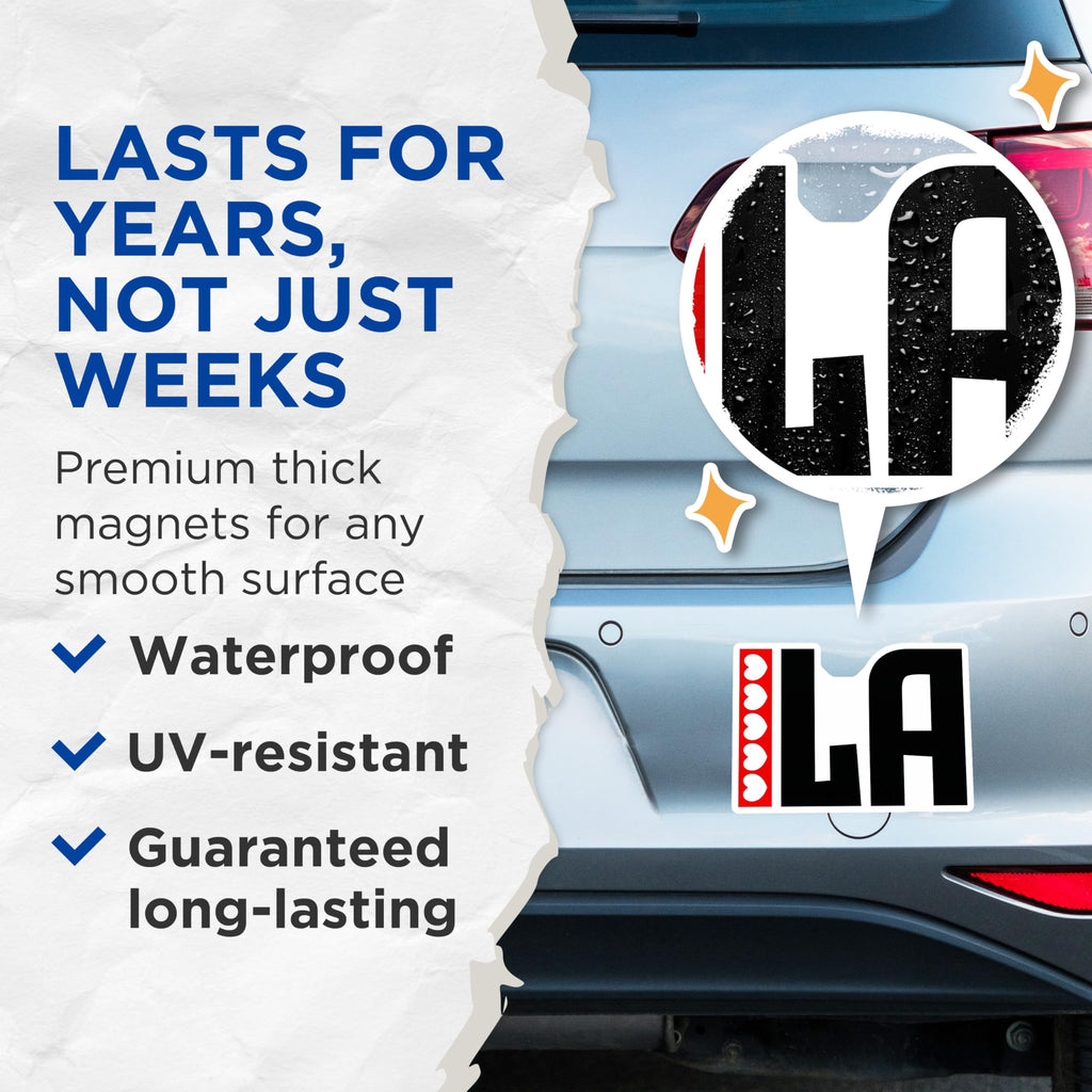 (2 Pack) Love Heart Magnets - ILA Initial Magnets - Heart Decor - 5" On Longest Side - Premium Magnet - for Cars, Refrigerators, Toolboxes, Lockers - Made in USA - MAG18071