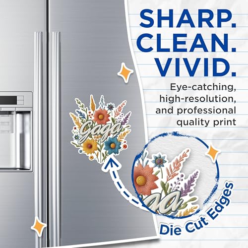 (2 Pack) Floral Name Magnets - Personalized Flower Magnets - Embroidered Floral Magnets for Home Decor- 5" On Longest Side - for Fridges, Toolboxes, Cars - Made in USA - MAG2553