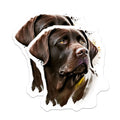 (2 Pack) Chocolate Labrador Magnets - Artistic Lab Retriever Decor - Dog Breed Accessory - Pet Owner Idea - 5 Inches On Longest Side - Thick Durable Magnet - Made in USA - MAG24791