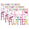 (3 Pack) You Make My Heart Flutter Decals - Medical Designs - Nurse Doctor Decals - 3 Inches On Longest Side - Easy Peel & Apply - Made in USA - 3MCS7896