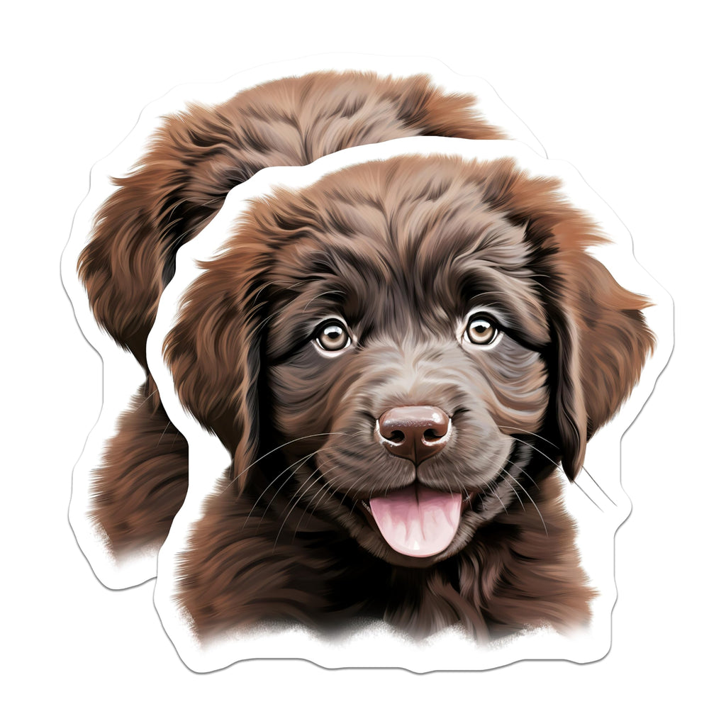 (2 Pack) Chocolate Lab Puppy Magnets - Cute Dog Lover - Pet Parent Decor - 5 Inches On Longest Side - Thick Durable Magnet - Made in USA - MAG30637