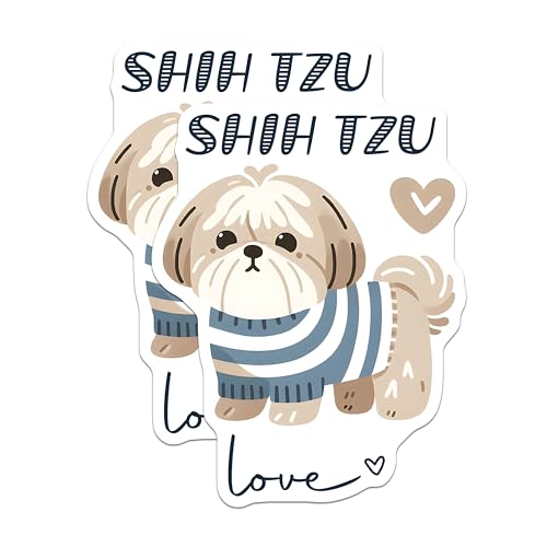 (2 Pack) Shih Tzu Magnets - Cute Cartoon Dog - Animal Fridge Magnets - Dog Lover Decor - Novelty Kitchen Magnets - 5" On Longest Side - for Cars, Fridges, Toolboxes - Made in USA - MAG7309