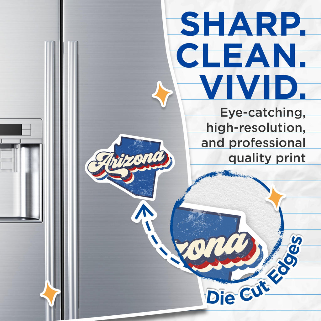 (2 Pack) Arizona Magnets - Retro State - Fridge and Locker Arizona Decor - 5" On Longest Side - Premium Magnet - for Cars, Refrigerators, Toolboxes, Lockers - Made in USA - MAG18139