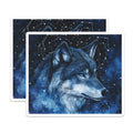 (2 Pack) Wolf Magnets - Starry Night Decor - Cosmic Animal Art - Mystical Wildlife Fridge Decor - 5 Inches On Longest Side - Thick Durable Magnet - Made in USA - MAG37636