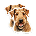 (2 Pack) Irish Terrier Dog Magnets - Cheerful Canine Art Portrait - Happy Pet Fridge Locker Decoration for Dog Lovers - 5 Inches On Longest Side - Thick Durable Magnet - Made in USA - MAG23847