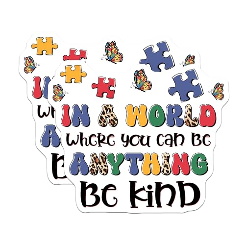 (2 Pack) Kindness Inspirational Stickers - Motivational Quotes - Colorful Design - 5" On Longest Side - Sticks to Smooth Flat Surfaces - Made in USA - BMCS8428