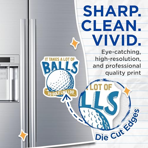 (2 Pack) Golf Funny Quote Magnets - It Takes A Lot of Balls Magnet - Golf Lover - Golf Enthusiast Magnets - 5" On Longest Side - for Cars, Fridges, Toolboxes - Made in USA - MAG3680