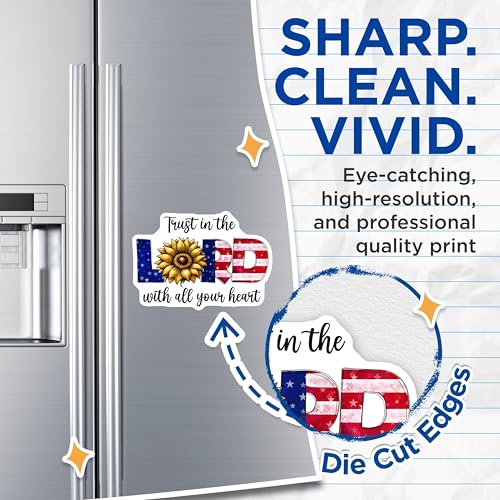 (2 Pack) Trust in The Lord Magnets - Sunflower Decor - Faith and Patriotic Home Decor - 5" On Longest Side - for Cars, Fridges, Toolboxes - Made in USA - MAG7874
