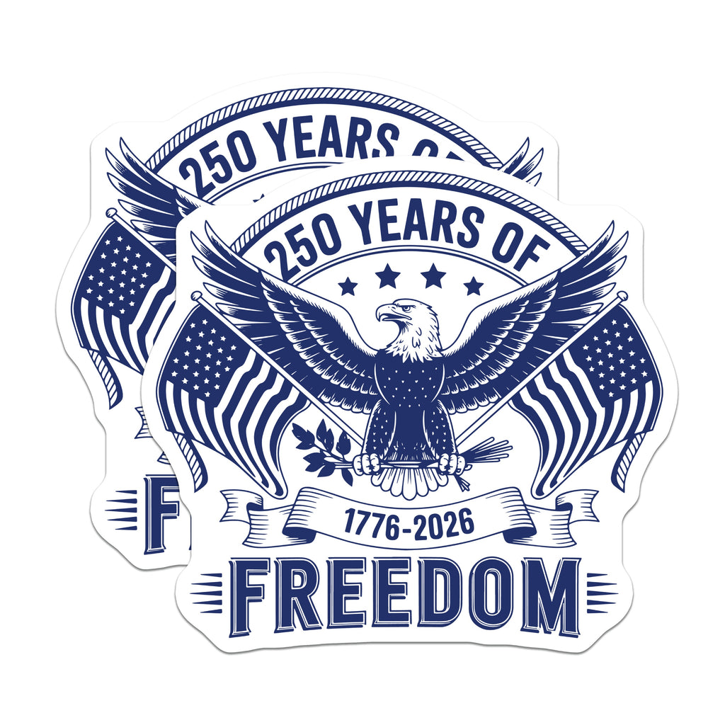 (2 Pack) 250 Years of Freedom Magnets - American Eagle - Patriotic Decor - 1776 2026 Anniversary - USA Pride - 5 Inches On Longest Side - Thick Durable Magnet - Made in USA - MAG37560