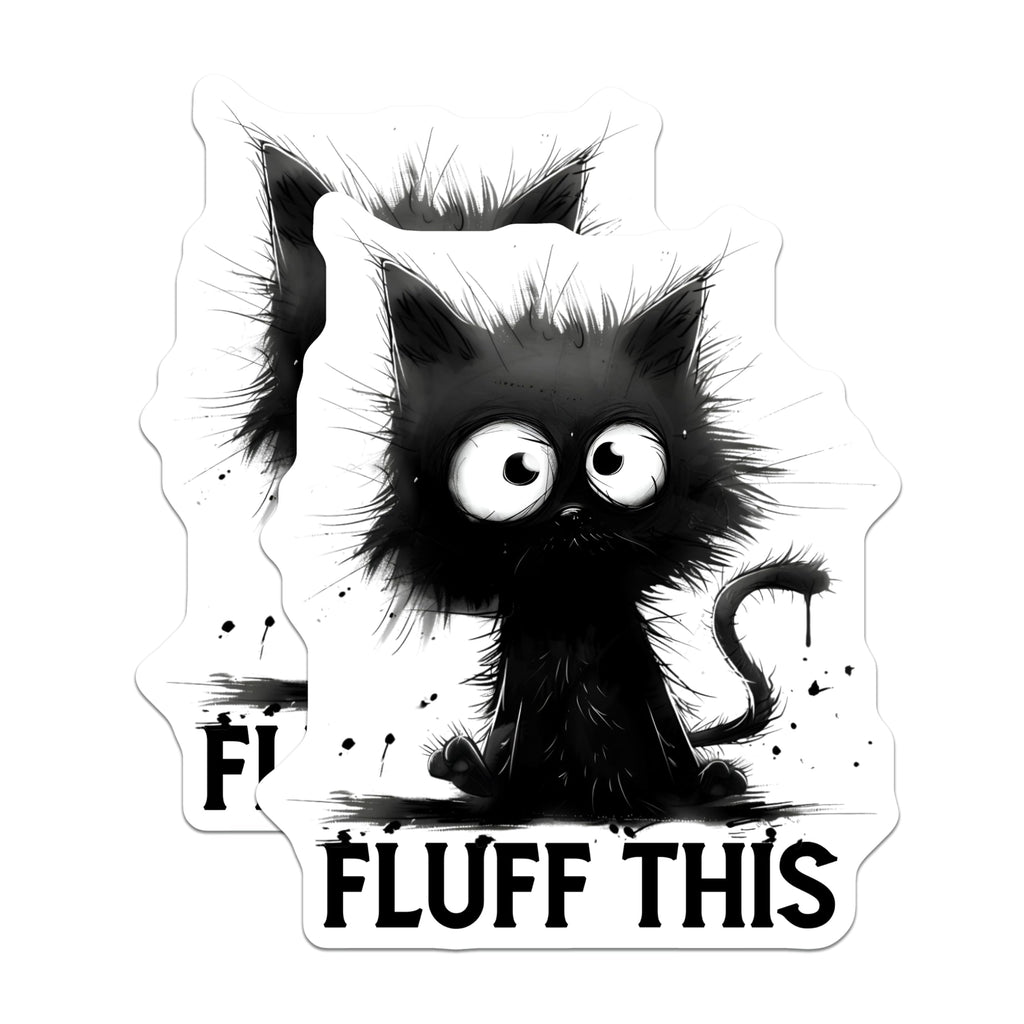 (2 Pack) Black Cat Magnets - Fluffy Cat - Funny Magnet Refrigerator - 5" On Longest Side - Premium Magnet - for Cars, Refrigerators, Toolboxes, Lockers - Made in USA - MAG14747