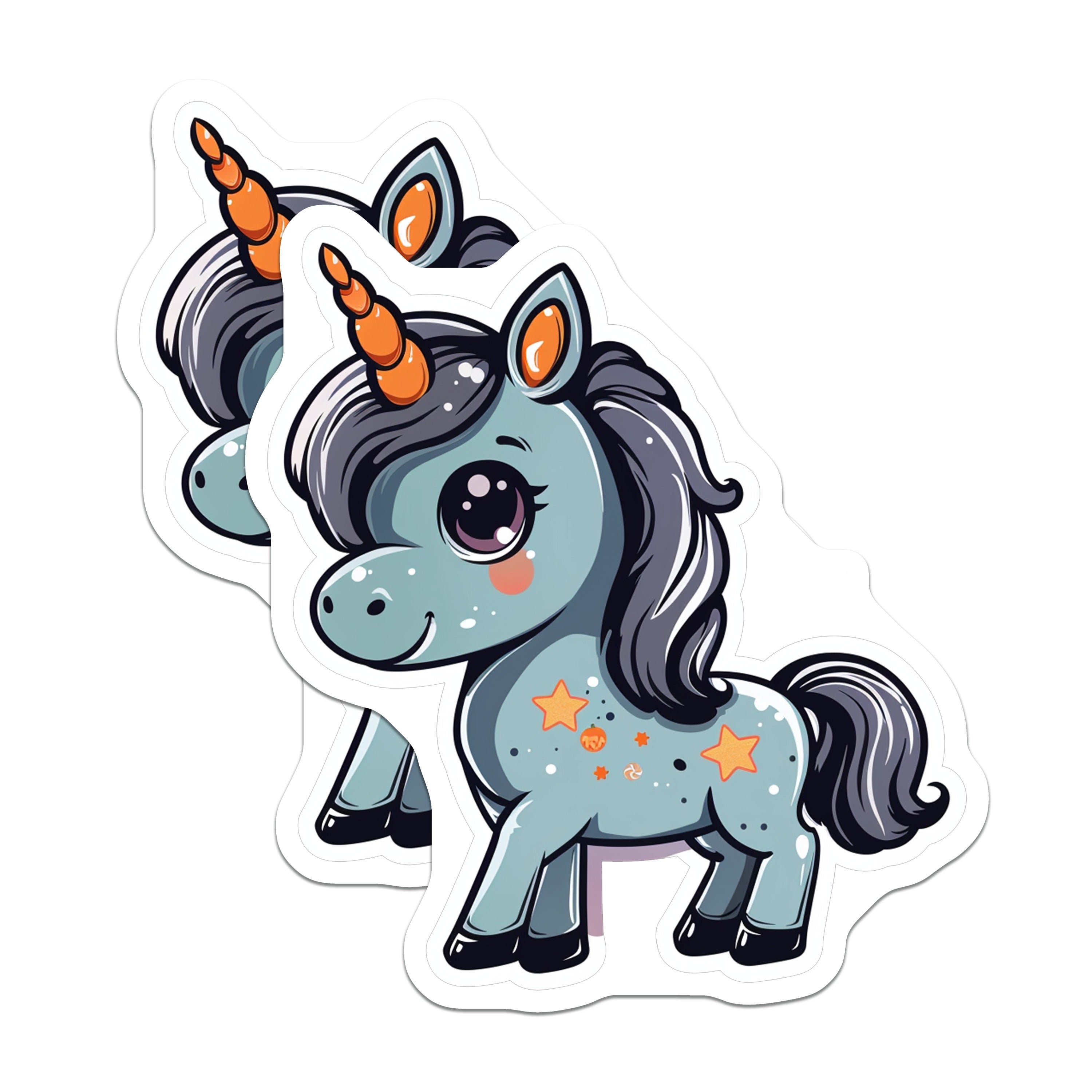 (2 Pack) Kawaii Unicorn Magnets - Adorable Baby Creature Decor - Whimsical Fridge Art - Teen Girl Locker Accessories - 5 Inches On Longest Side - Thick Durable Magnet - Made in USA - MAG37950