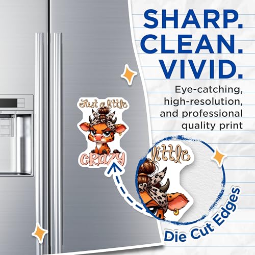 (2 Pack) Just A Little Crazy Magnets - Cute Cow Design - Fun Kitchen - Animal Print Magnets - Unique Refrigerator Magnets - 5" On Longest Side - for Cars, Fridges, Toolboxes - Made in USA - MAG3785