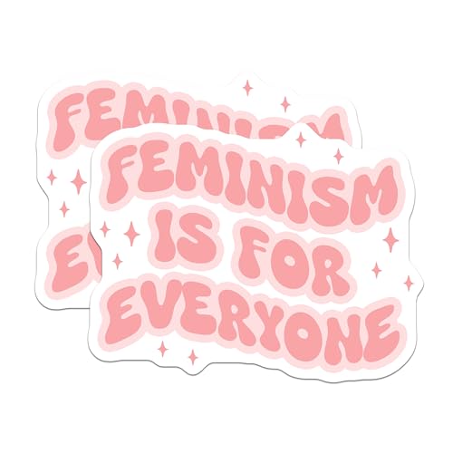 (2 Pack) Feminism is for Everyone Stickers - Feminist Quotes - Inspirational Sticker Packs - 5" On Longest Side - Sticks to Smooth Flat Surfaces - Made in USA - BMCS8336