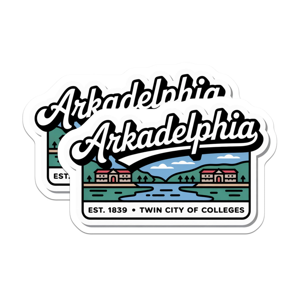 (2 Pack) Arkadelphia Arkansas Magnets - Twin City Colleges - Retro Souvenir Fridge Magnets - 5" On Longest Side - Premium Magnet - for Cars, Refrigerators, Toolboxes, Lockers - Made in USA - MAG18127