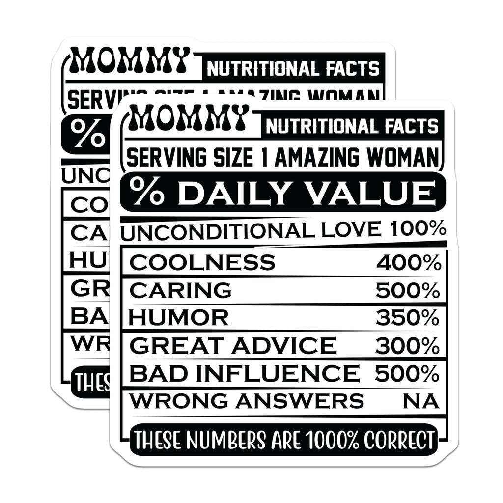 (2 Pack) Mommy Nutritional Facts Magnets - Mom Appreciation Magnets - Funny Mother Magnets - 5" On Longest Side - Premium Magnet - for Cars, Refrigerators, Toolboxes, Lockers - Made in USA - MAG15815